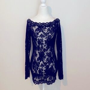 Victoria's Secret vintage Y2K Black Lace mini bodycon dress